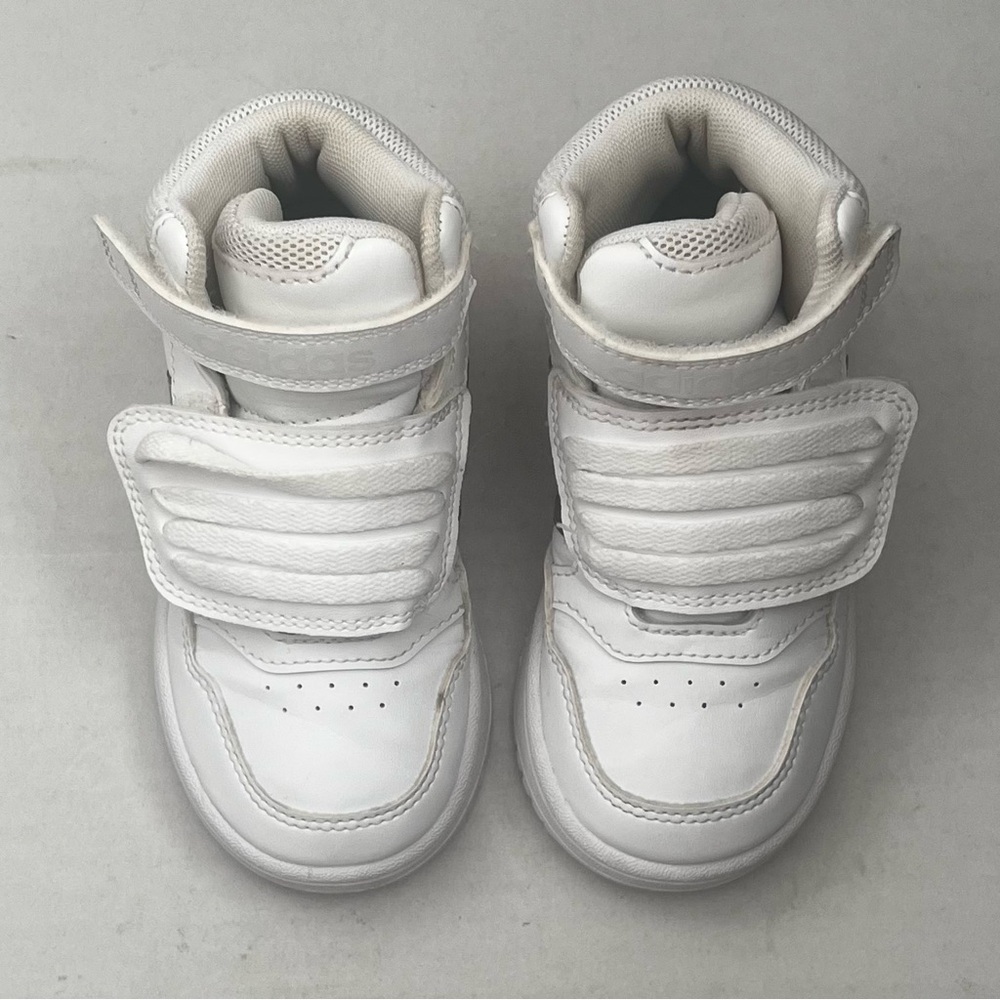 Adidas Hoops Mid 3.0 AC‎ Infant Hi-Top Sneakers Kids Sz 8 White Sporty Casual - Picture 4 of 11